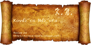 Kovács Násfa névjegykártya