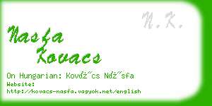 nasfa kovacs business card